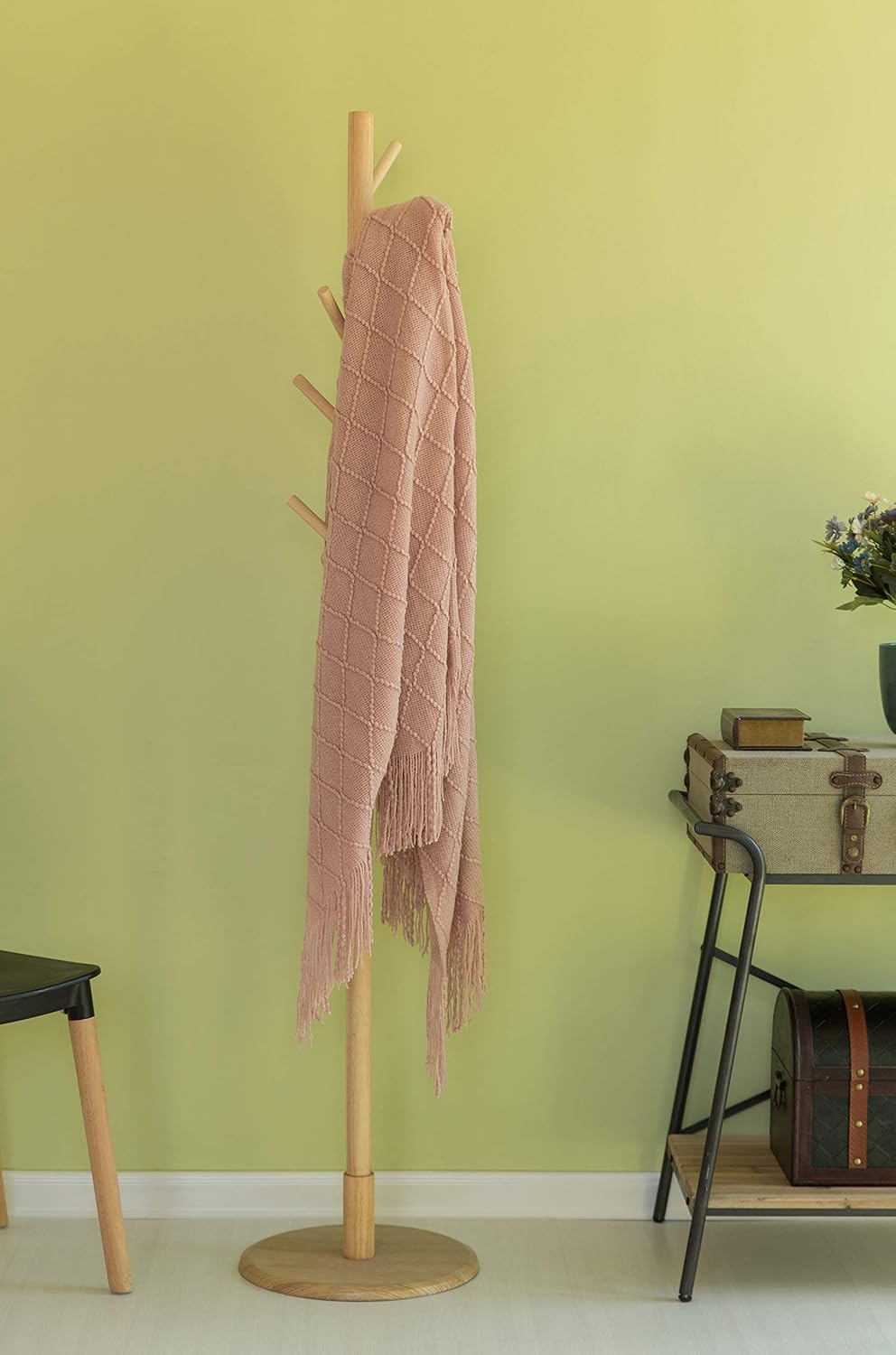 DEERLUX Knit Throw Blanket 50x60 in Diamond Pattern Design and Fringe Edges for a Cozy Touch to Your Living Space – Grey