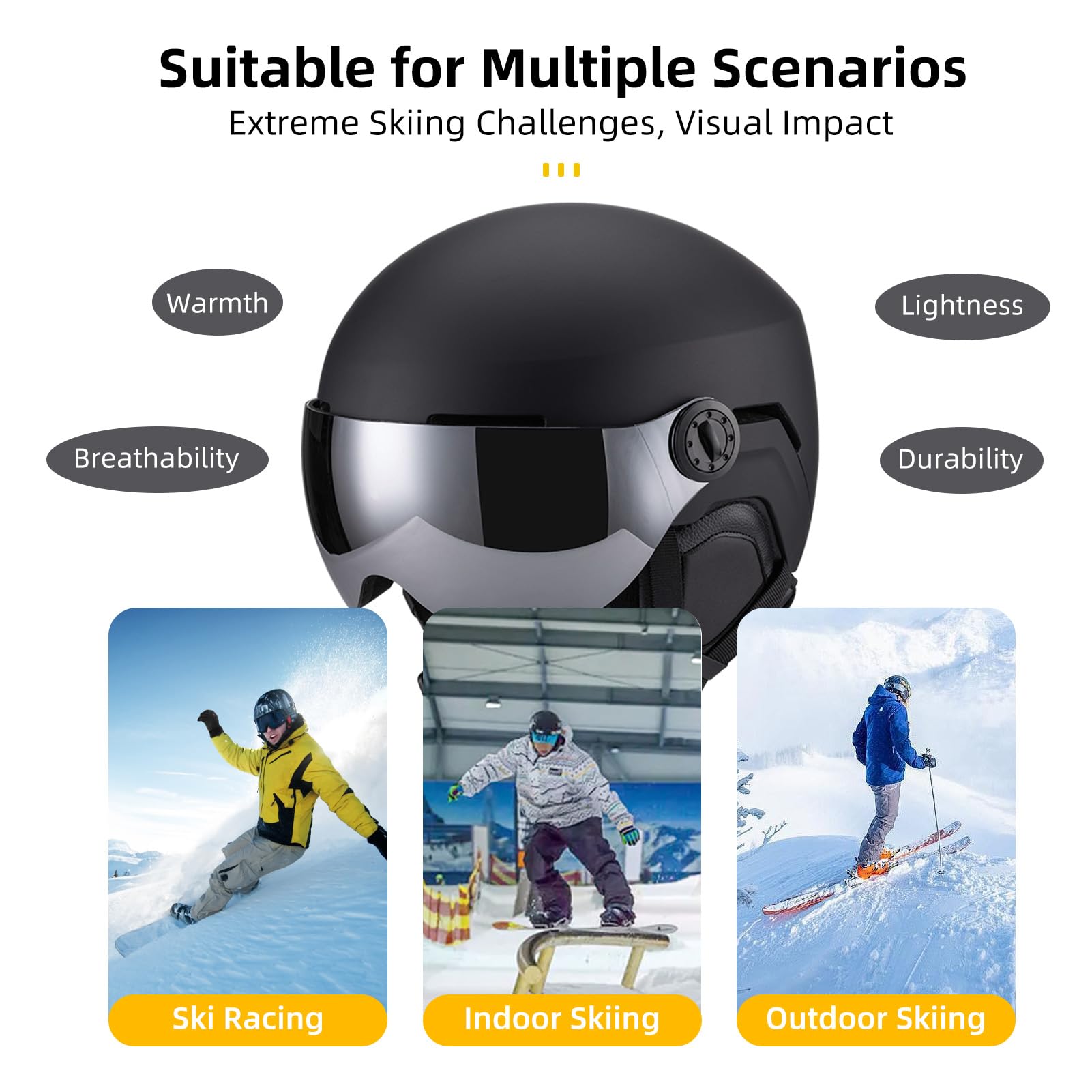 Kask sportowy Hominas Snow Pogrubiona skorupa PC i podszewka EPS