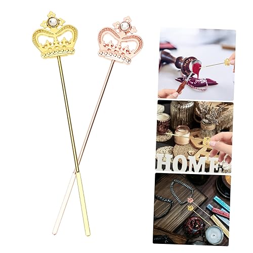 Miniatura 4 de UPKOCH 2 piezas de palos derretidos de acero inoxidable pinzas de acero inoxidable batidor de sellado de cera palos de cera sello de cera varilla de