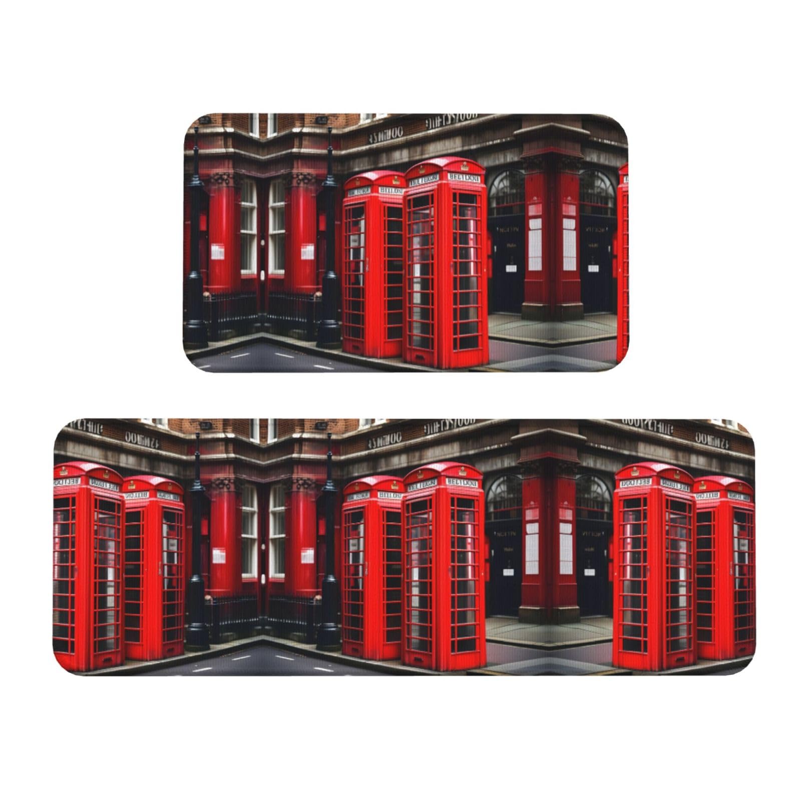Tapis de cuisine antidérapants contre la fatigue lot de 2 décor rue londonienne