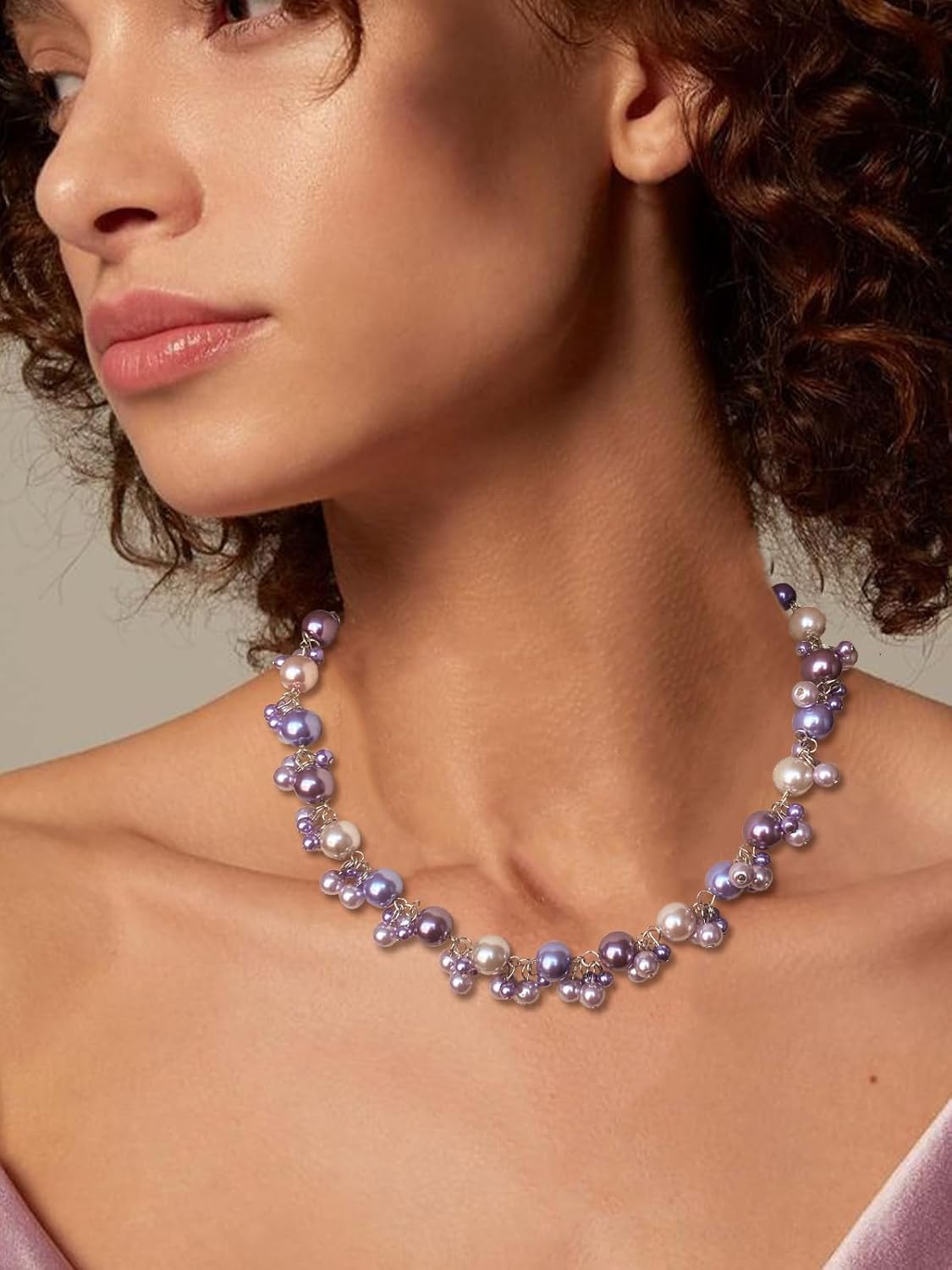 Beaded Pearl Necklace - Elegant Pearl Choker Necklaces for Women Fashion Jewelry Birthday Gift for Mom - Image 3