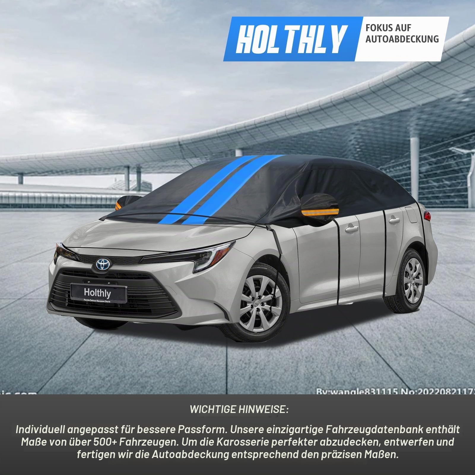 Halbgarage für Auto Winter,PKW Halbgarage Oben Wasserdicht Atmungsaktiv Autoabdeckung,Abdeckplane Halbabdeckung für Schnee Regen Staub Schutz.Faltgarage für Limousine.(bis zu 470 cm)