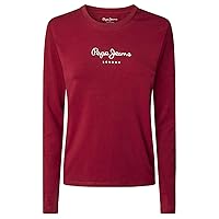 Pepe Jeans New Virginia LS N T-Shirt, Rosso (Merlot Red)
