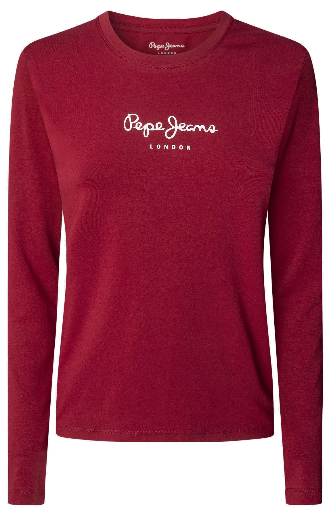 Pepe Jeans Women's Red (Merlot Red) New Virginia Ls N T-Shirt, Xl