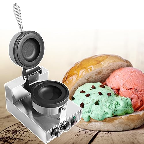 Ice Cream Brioche Hamburger Maker, Panini Press Machine, Non-stick Plates