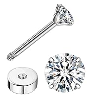 Vista 67 de G23 Titanium Earrings 5A+Cubic Zirconia Flat Back Stud Earrings 14K Gold Hypoallergenic Nap Earrings 2-5MM Tiny Handmade Cartilage Stud Earrings for