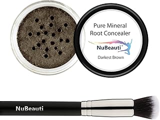 Root Concealer Touch Up Powder | All-Natural Crushed Minerals With Brush | Fast and Easy Total Gray Hair Cover up For Black | Brown | Auburn and Blonde Hair .30 ounce (Darkest Brown)