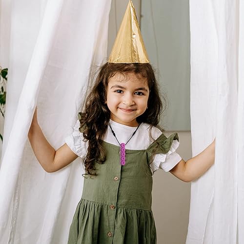 Miniatura 7 de Collares para niños sensoriales, 5 paquetes de collares sensoriales de Nsodinevus hechos de silicona de grado alimenticio para autistas, TDAH, motor