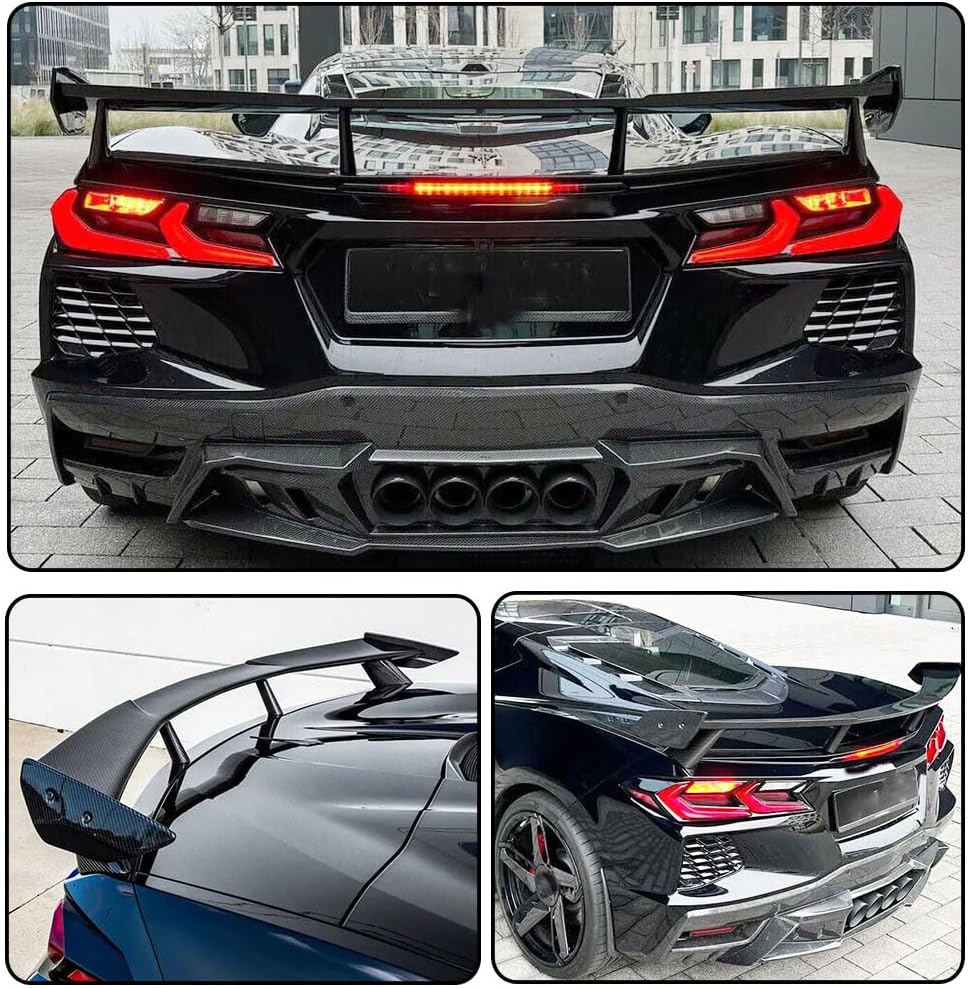 C8 Real Carbon Fiber Rear High Wing Spoiler for Chevrolet Corvette C8 2020-2025 2-Door Rear Highkick Spoiler Wing Factory Outlet