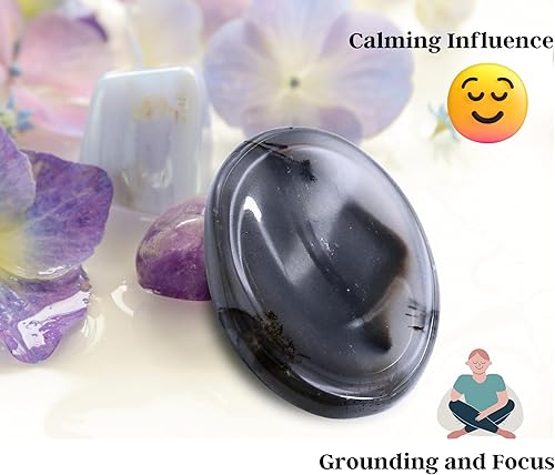 Vista 36 de Cristales de piedra de preocupación de cuarzo rosa y piedras curativas, piedras de preocupación para regalos de alivio del estrés, cristal de piedra