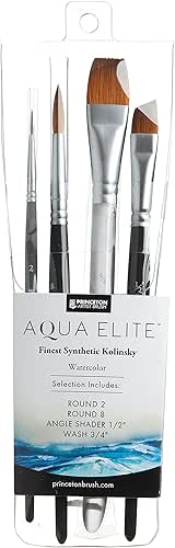 Princeton Aqua Elite, Series 4850, Synthetic Kolinsky Watercolor Paint Brush,