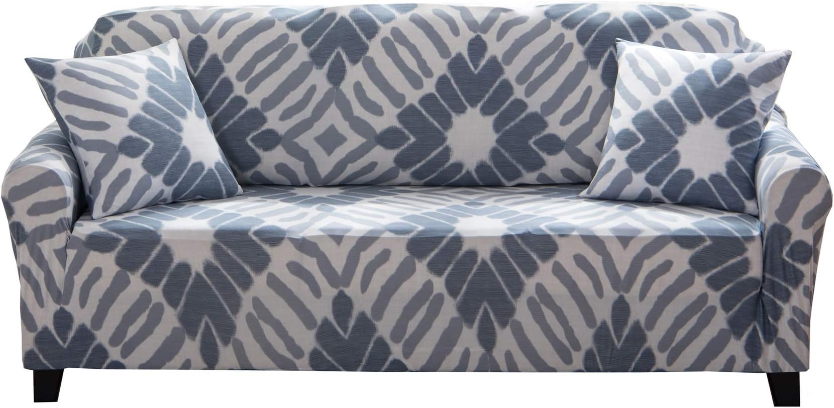ENZER Sofa Slipcover Stretch Elastic Fabric Flower Bird Pattern Chair Loveseat Couch Settee Sofa Covers 1-Piece Pet Dog Protector (4 Seater, Abstract)