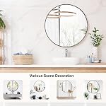 Round Bathroom Mirror Wall Mirrors with Aluminum Alloy Matte Framed, for Bedroom, Vanity, Entryway Hall, Living Room(36 Inch,Black )