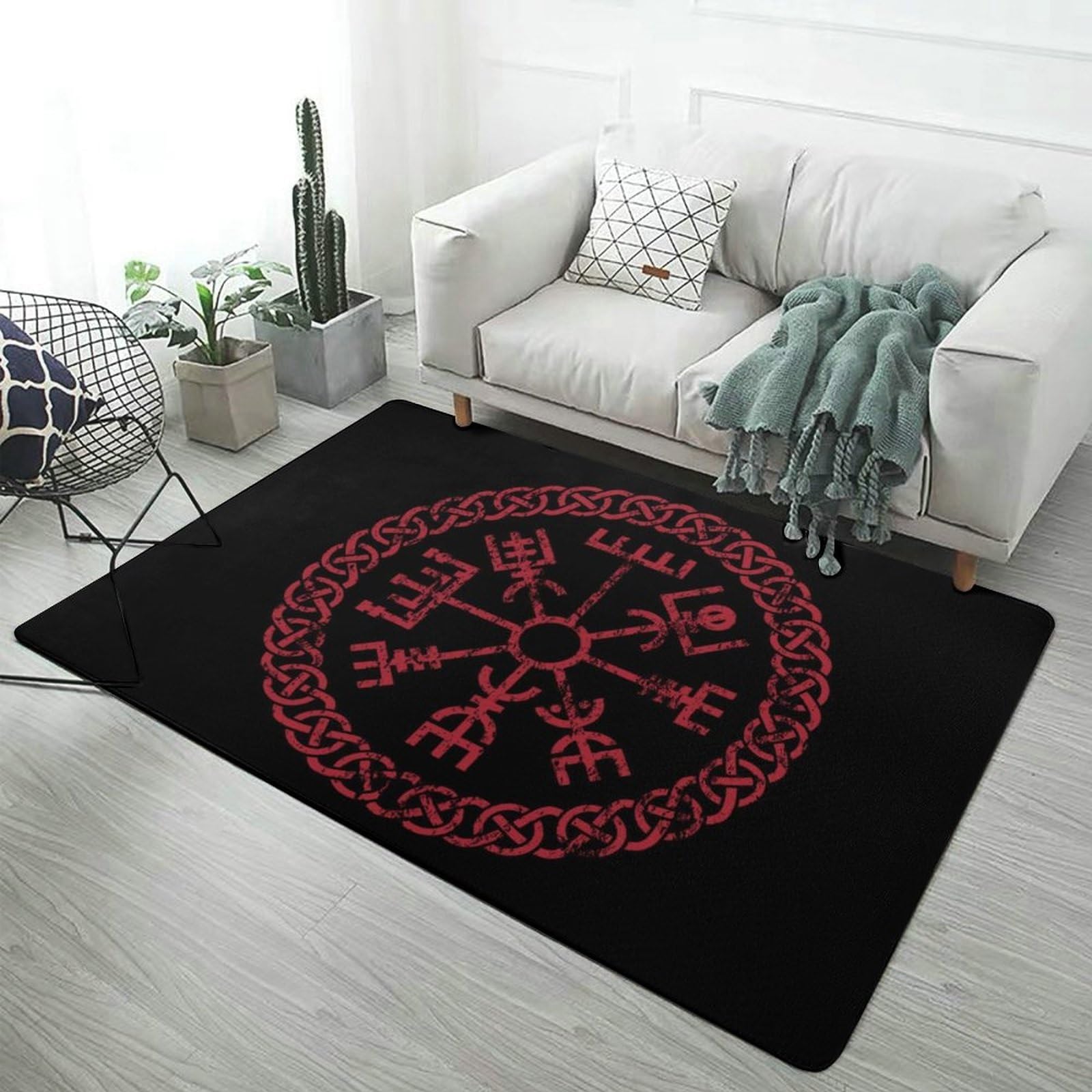 Tapis Vegvisir en Molleton de Corail Moelleux et Élégant pour Chambre