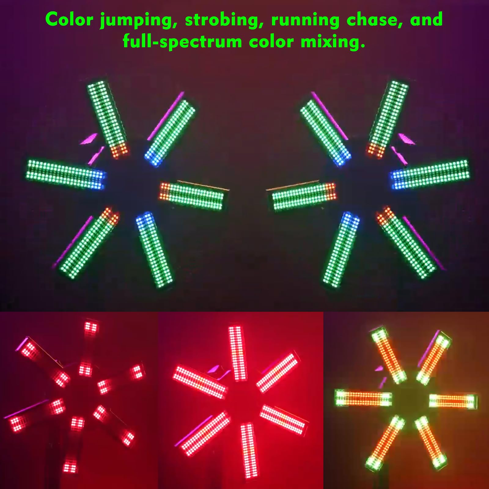 Testa in movimento DJ luci a 6 braccia luci per feste indoor Moving Head LED effetto palcoscenico luce DMX512 & Sound attiva luce da discoteca rotante