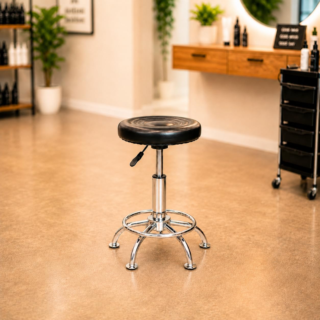 NGFC Doctor Stool with Adjustable Height, with Solid Iron Rod Sitting Stool for Home & Office, Round Stool for Indoor and Outdoor Size- 45 cm, Colour- Black-image-35