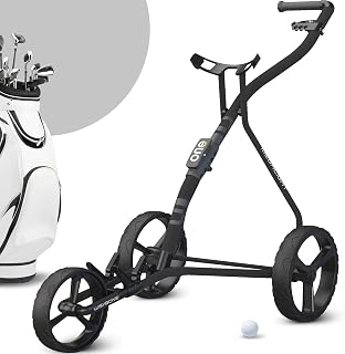 Golf Push Carts, 1 Step Folding 9lbs Lightweight, High-Tech Minimalistic Design