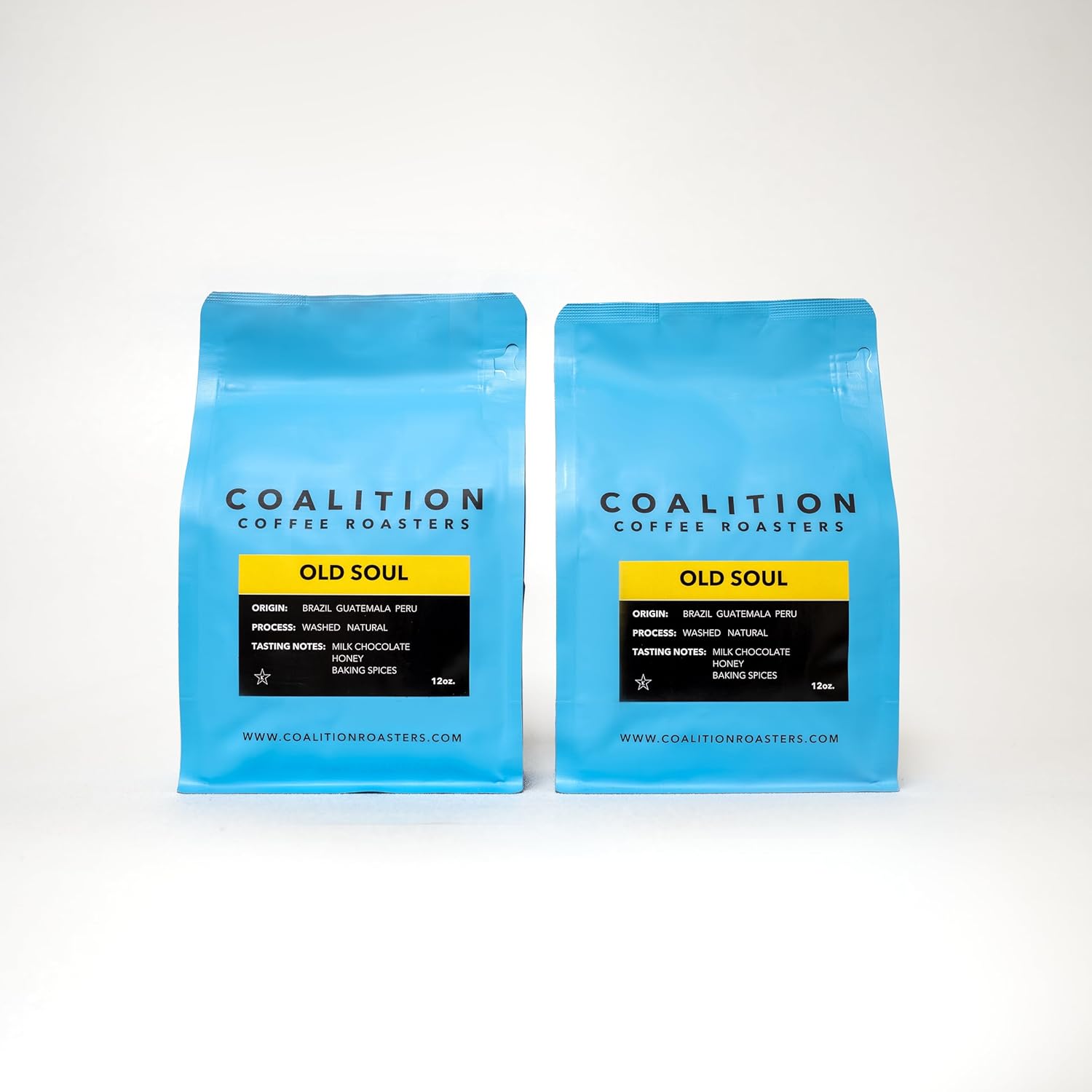 Coalition Coffee Roasters Old Soul Ground Coffee Blend - Specialty, Fresh Roasted Organic Coffee Grounds - Medium Roast, Finely Ground Espresso (Pack of 2, 12 oz)