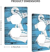 Vista 3 de Tablero náutico ancla individual dúplex interruptor de luz cubierta de placa de pared decoración cubierta de pared para el hogar dormitorio cocina