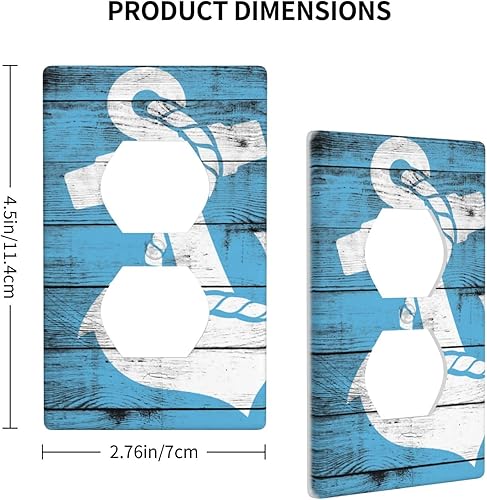 Miniatura 3 de Tablero náutico ancla individual dúplex interruptor de luz cubierta de placa de pared decoración cubierta de pared para el hogar dormitorio cocina