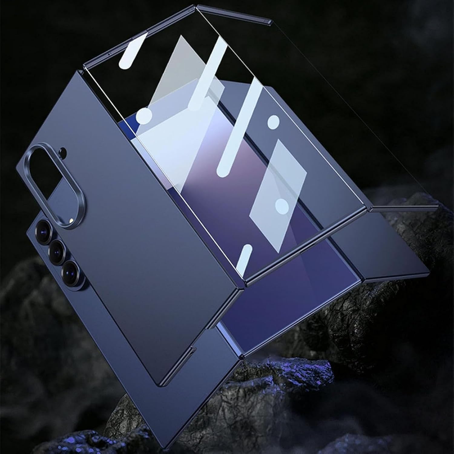 Slim Case for Samsung Galaxy Z Trifold, Minimalist Matte Hard PC Cover with Screen Protector, Impact Resistant Protective Shell(Black)