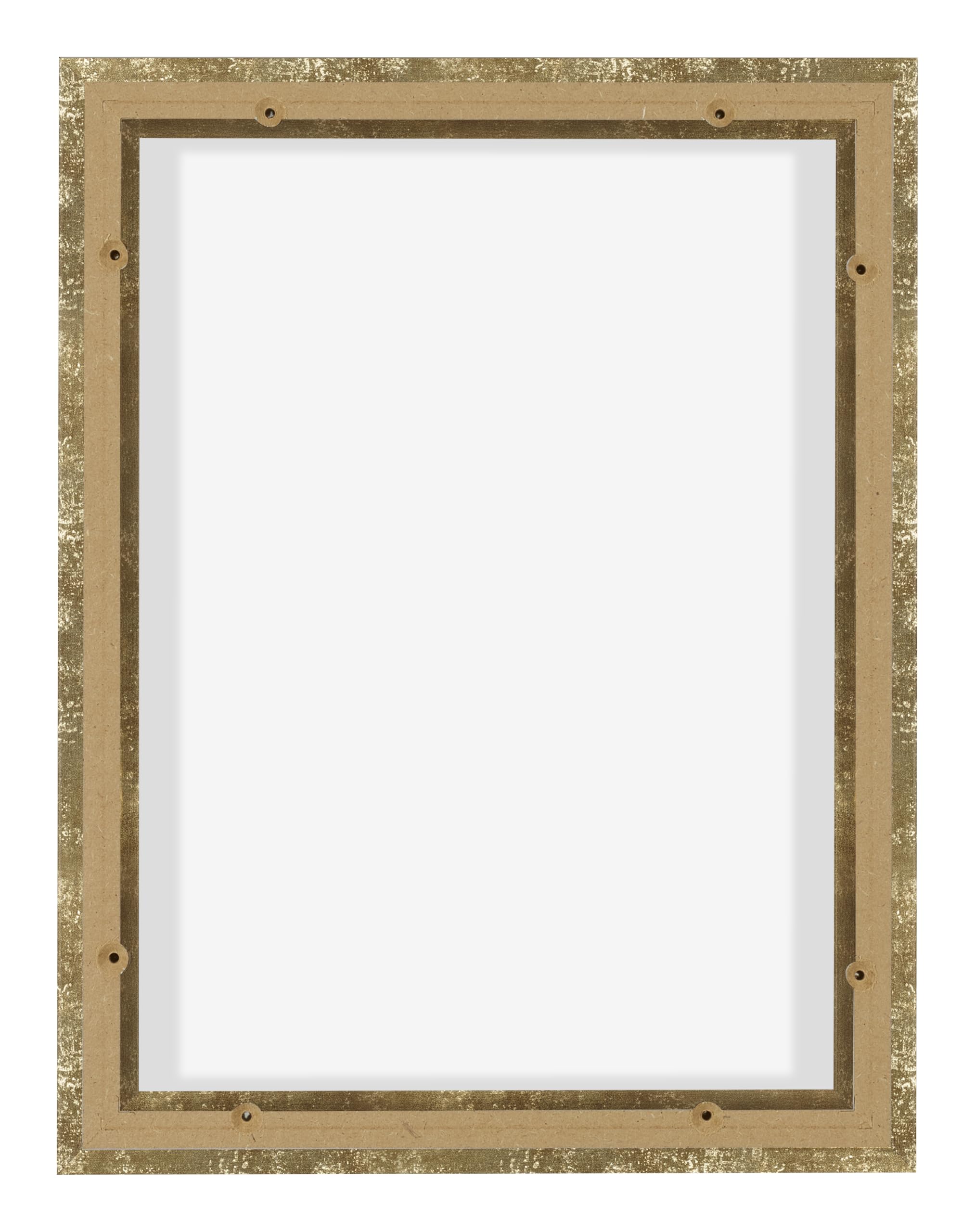 Schattenfugenrahmen 60x80 - Gold Antik - Rahmen für Leinwand Bilder auf Keilrahmen - MDF - Lausanne