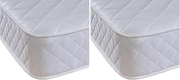 eXtreme comfort ltd Cooltouch Plus Diamond Essentials Foam Free Pinna-Coil Bonnell Innerspring Maximum Value Mattress Plush Feel, White, 18cms Deep, 3ft Single Pack of 2