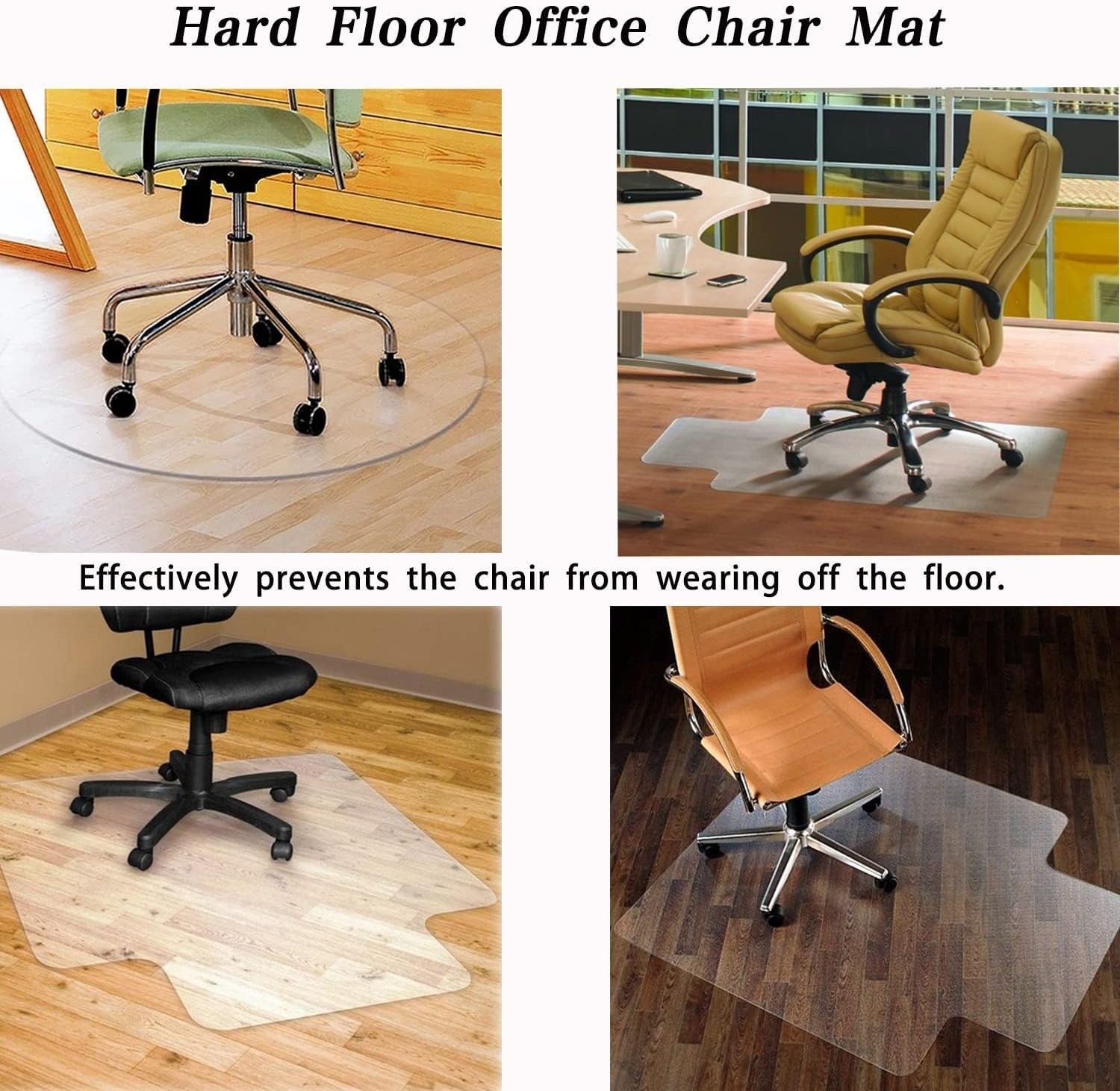 Non-Skid Office Chair Mat for Hardwood Floor or Carpet Protector,Clear Rug Runners Protector for Hallways, Can Be Cut(100cmX140cm/39 X55)