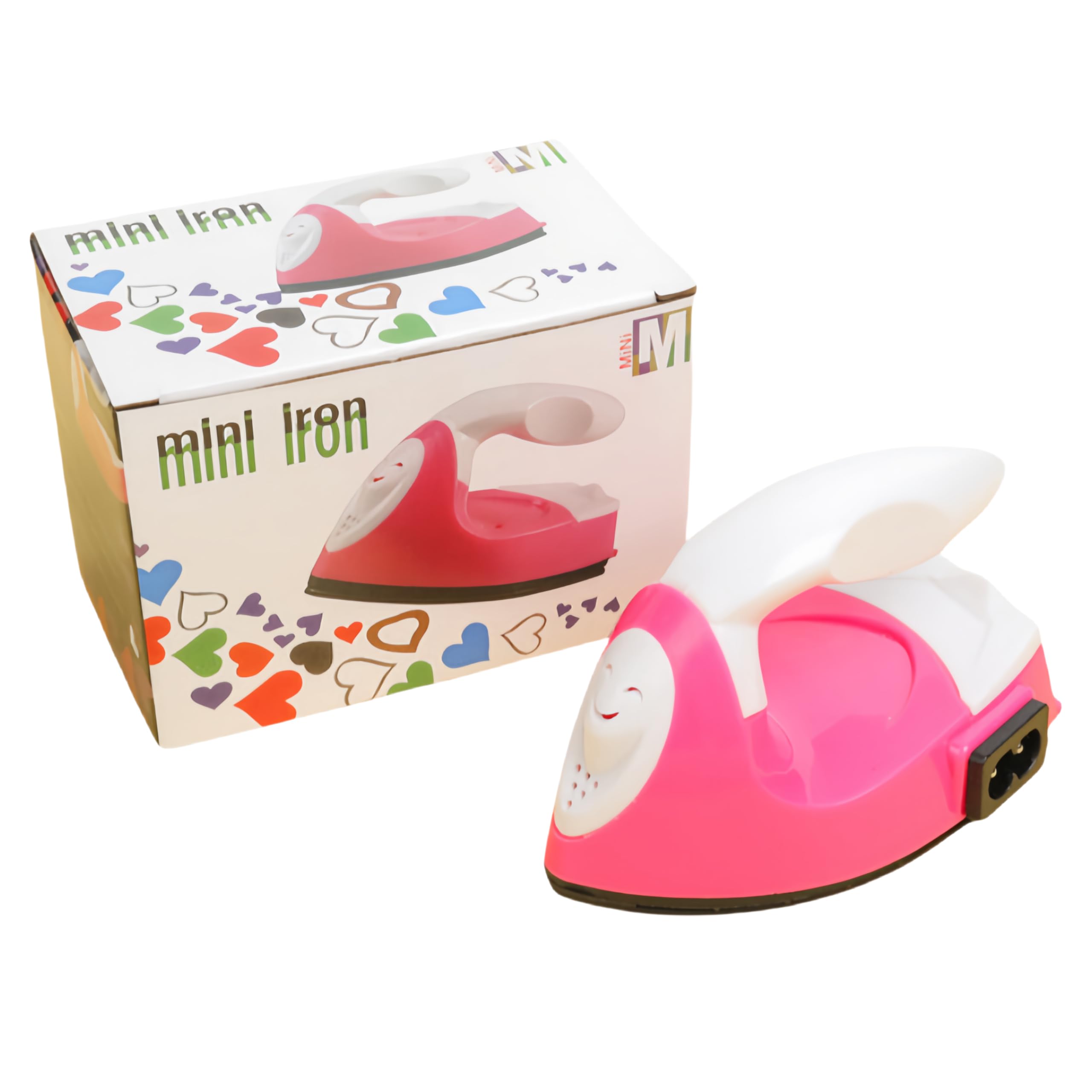 Mini Craft Iron Travel Heat Press, Small Portable Iron for DIY Heat Transfer Vinyl, Patches & Perler Bead Projects, Pink, EU Plug