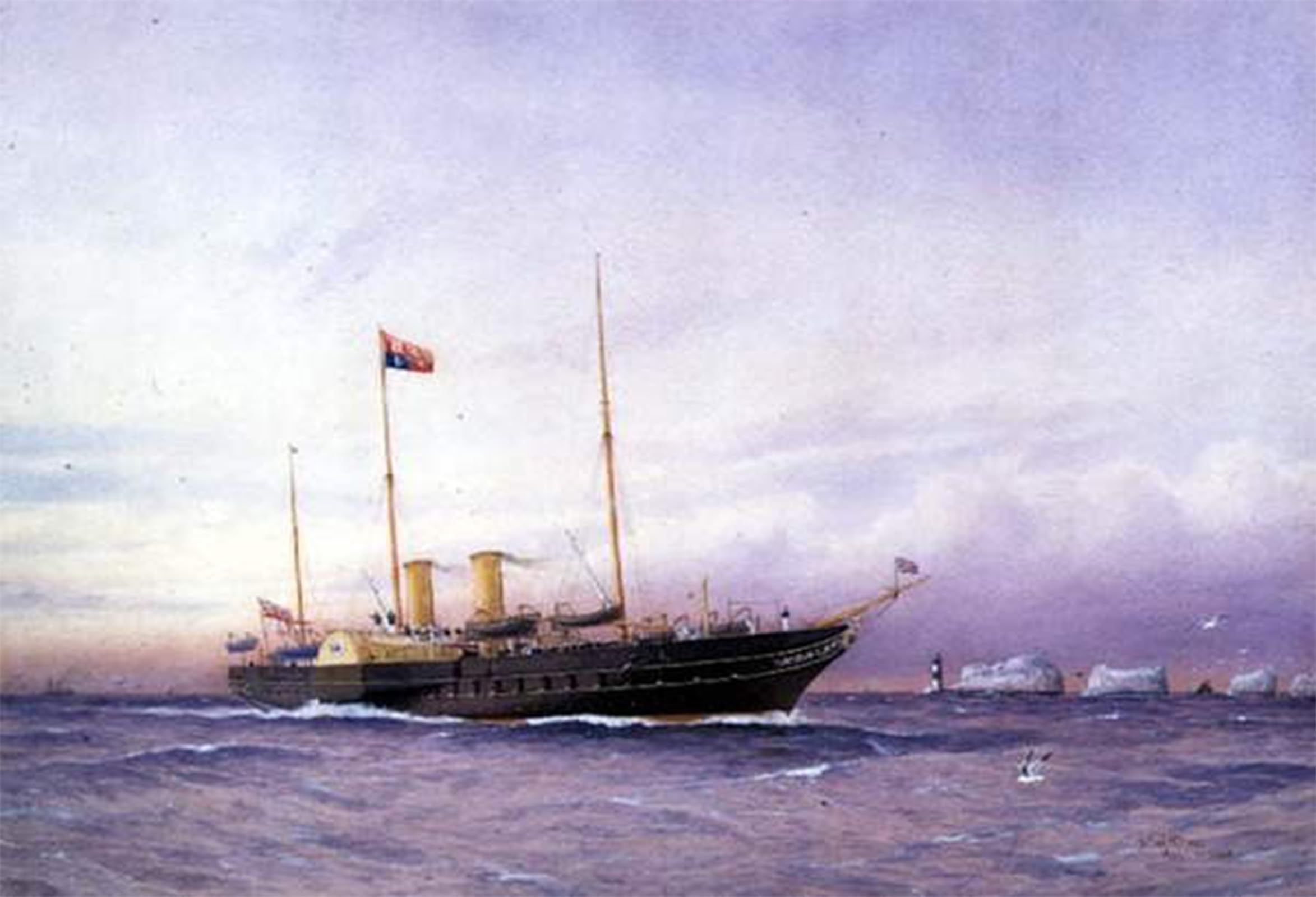 SERENDIPITP Vintage Wall Art Canvas Nordic Poster Canvas Print Picture H.m Yacht Osborne by William Frederick Mitchell Wall Art Poster for Home Decor 60x90cm