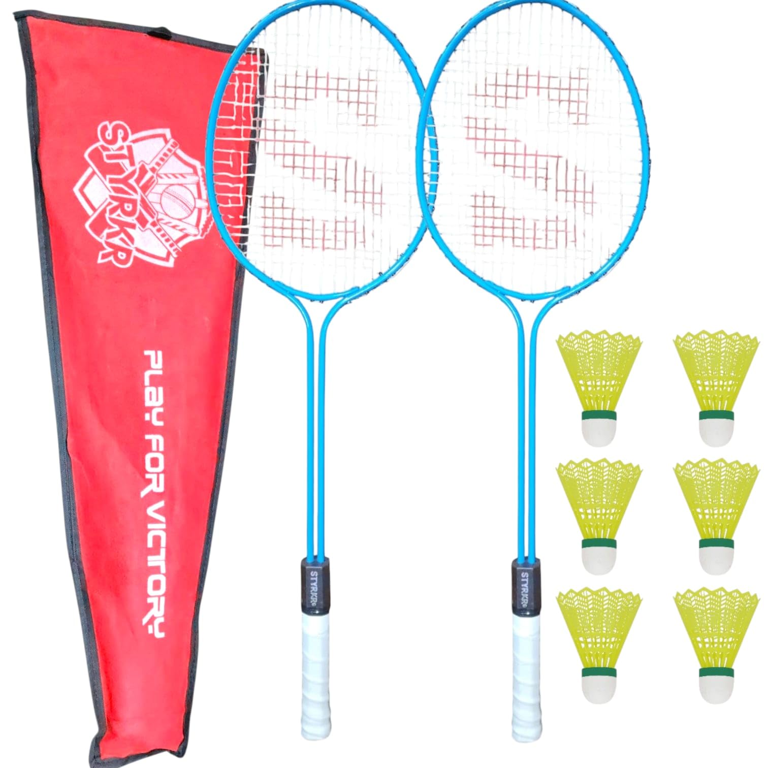 STYRKR Badminton Racket Set, Blue, 2 Rackets with 6 Shuttlecocks and Carry Bag-picture-13