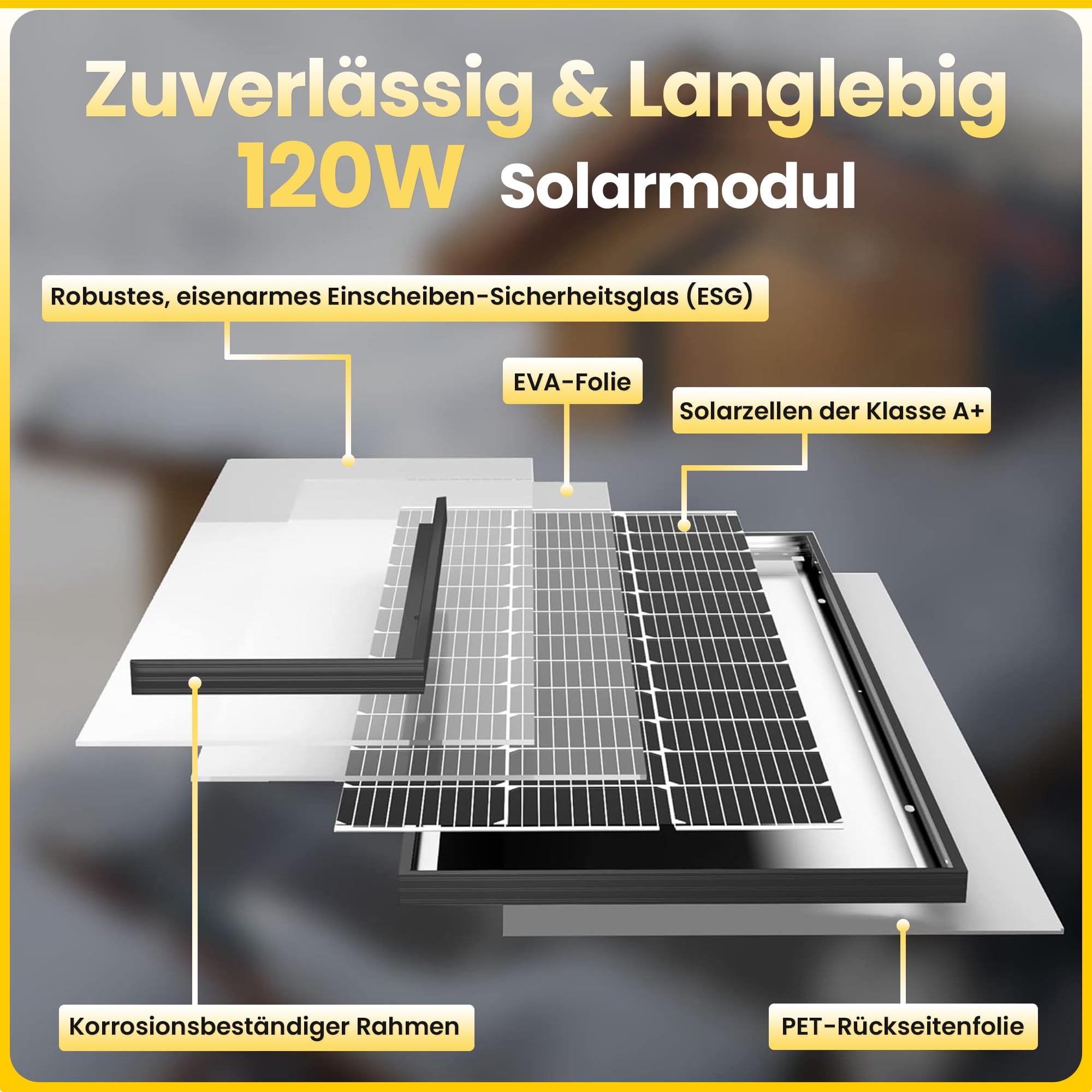 Offgridtec© SPR-Ultra 120W 12V wysokowydajny moduł słoneczny (styk tylny, czarna ramka)