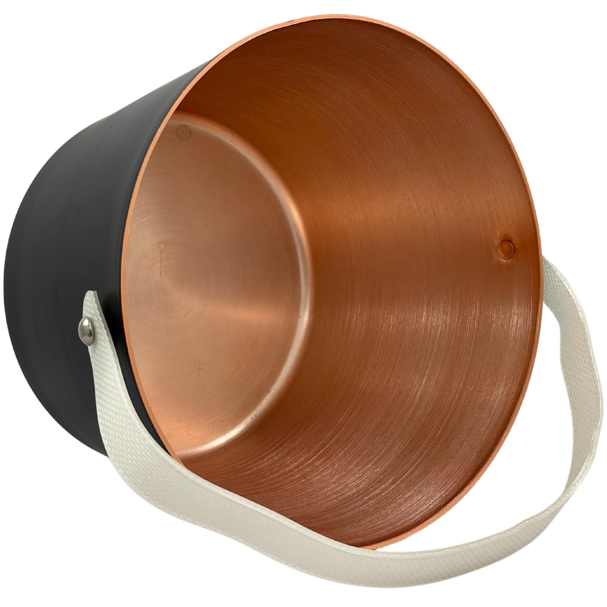 Saunaeimer aus Aluminium schwarz-gold mit flexiblem Tragegurt der Marke SudoreWell by MaReBa24®