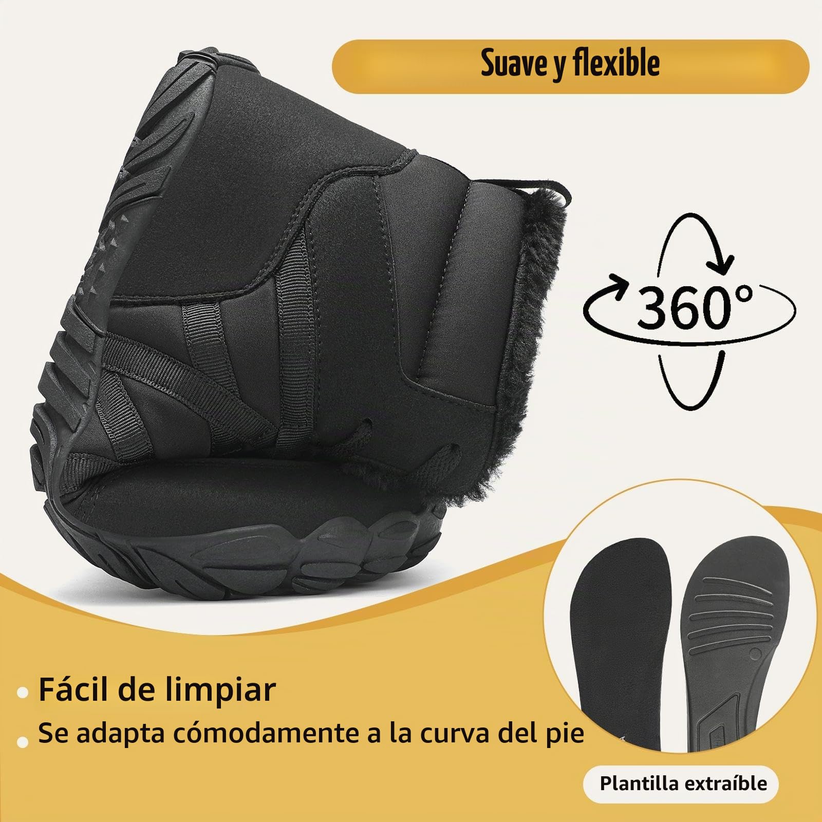 Mishansha Barefoot Botas Invierno Hombre Mujer Cálidos Gr.36-48