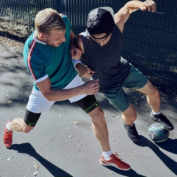 BAUERFEIND, 1 Paar Sport Kompressions-Oberschenkelbandage, Unisex, Rechts und Links tragbar, Für Ball- und Ausdauersportarten, Stärkung der Muskulatur, Gr. L lang, Schwarz, 29345721700033 - 4
