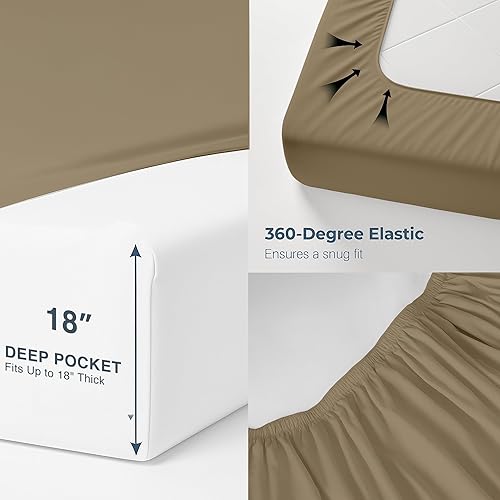Miniatura 41 de Bluemoon Homes Sábanas de algodón egipcio tamaño California King, sábanas de 100% algodón egipcio de 800 hilos, 4 piezas, algodón de fibra extra
