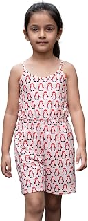 HELLCAT Girls Romper | Sleeveless Printed Design with Regular Fit & Elastic Waist | Casual & Beach Wear Price In India