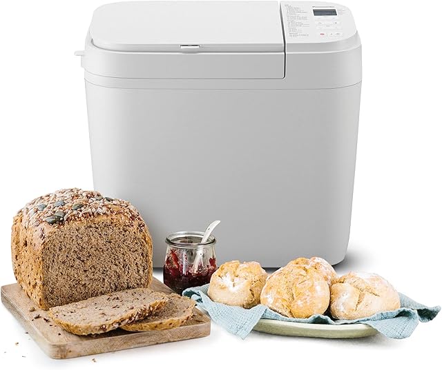 SD-R2530WXC Automatic Breadmaker, Gluten Free Programme & Nut Dispenser, Horizontal Design & Yeast Dispenser, 30 Automatic Programmes, Dual Temperature Sensors, 13 Hours Digital Timer, white