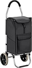 Wiltec Shopping Trolley on Wheels – 103 x 44 x 36.5 cm – Foldable to 42 x 21 x 54 cm – Weight Capacity 40 kg – Aluminium and Polyester – Shopping Trolley, Shopping Trolley