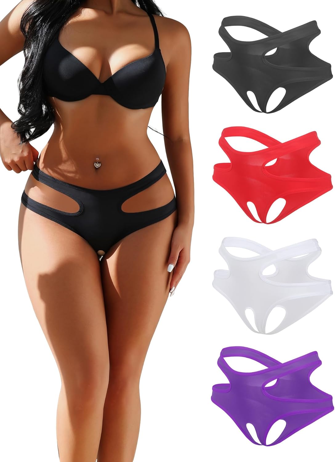 Women's Underwear Sexy Cut Out Bikini Panties Stretch String Hipster Boyshorts Plus Size Cheeky Briefs S-2XL