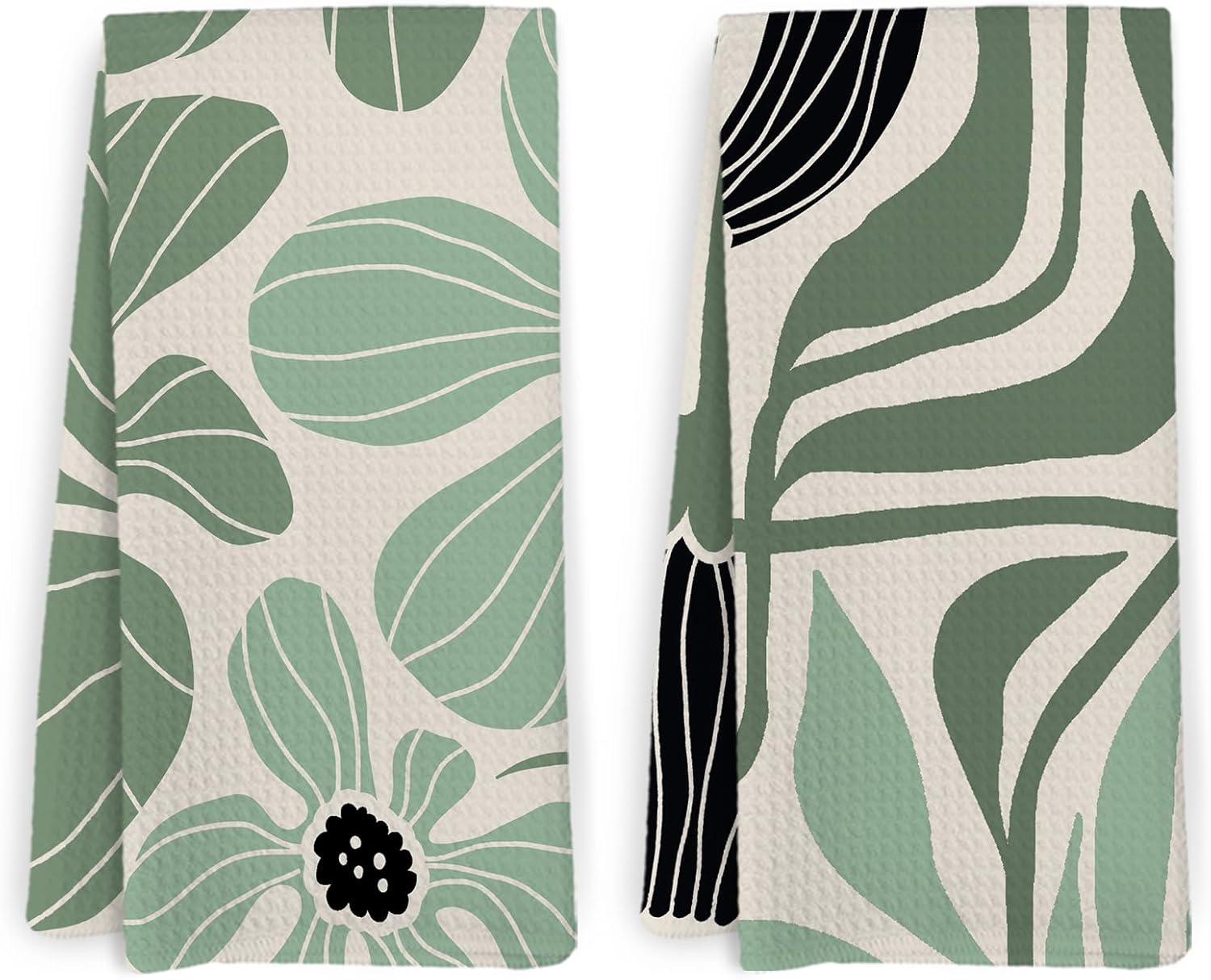 Amazon.com: KFXHANGD Boho Sage Green Floral Kitchen Towels and ...