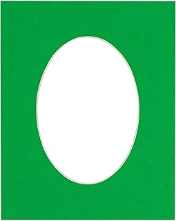 CountryArtHouse Bright Green Acid Free 8x12 Oval Picture Frame Mat with White Core Bevel Cut for 6x9 Pictures - Fits 8x12 Frame - Pack of 1 Matboard Show Kit with Acid Free Backing & Clear Bag-picture-16