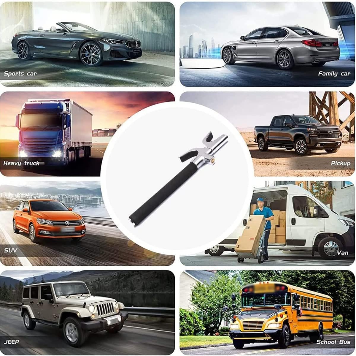 Car Steering Wheel Lock, Heavy-Duty Security Anti Theft Lock, Antitheft Locking Devices, Fit for Cars,Trucks, Vans