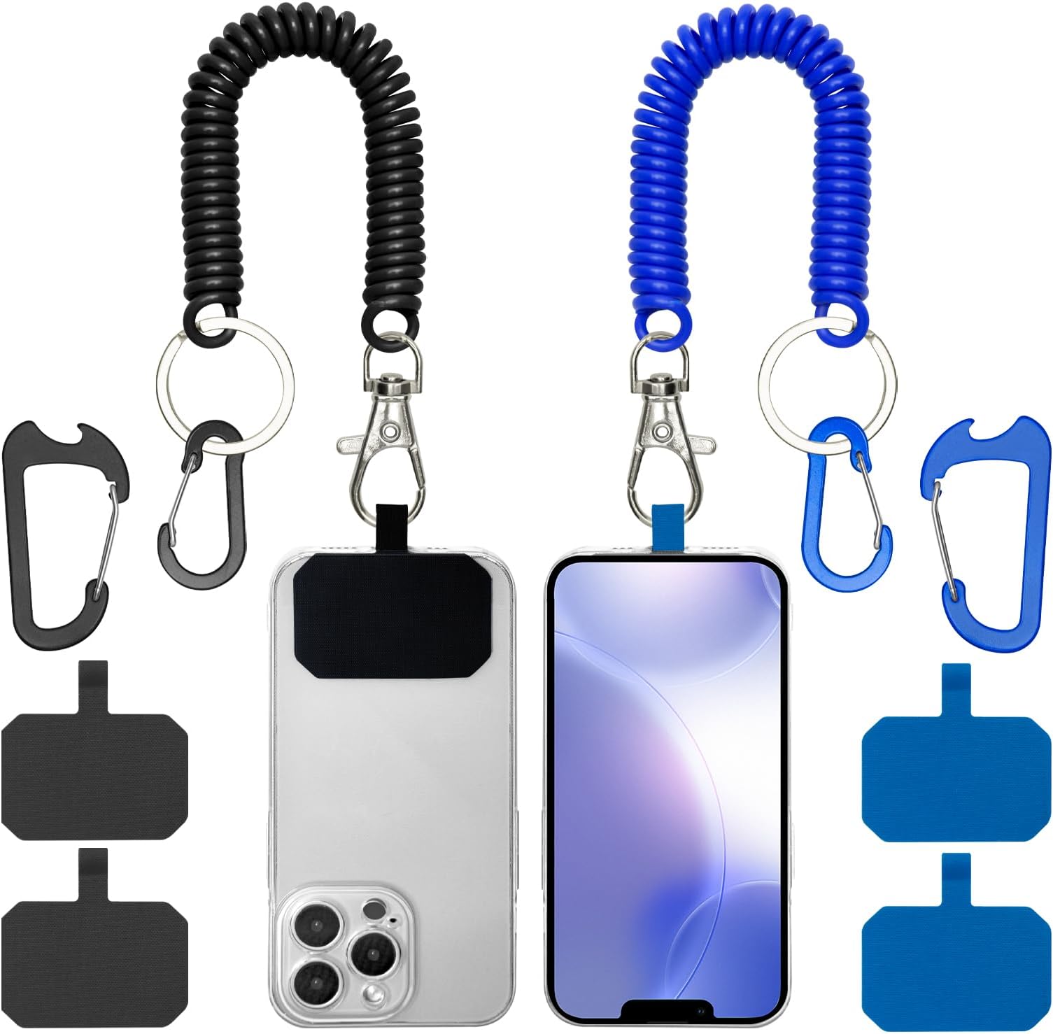 Phone Lanyard - Anti Theft & Drop Protection for iPhone, Most Cell Phones - Black & Blue