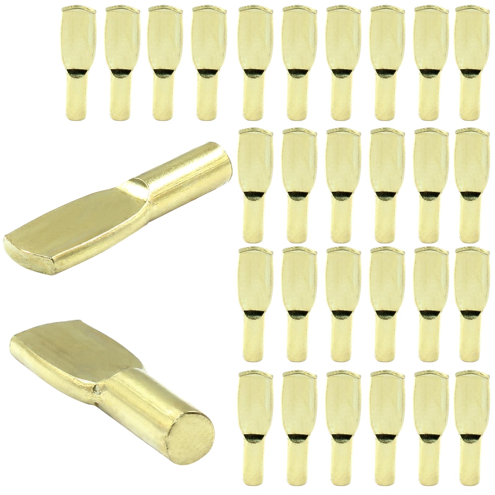Piutouyar 6mm Shelf Pegs Pins, 30 Pcs Spoon Shape Shelf Pins, Gold — Amazon image 4