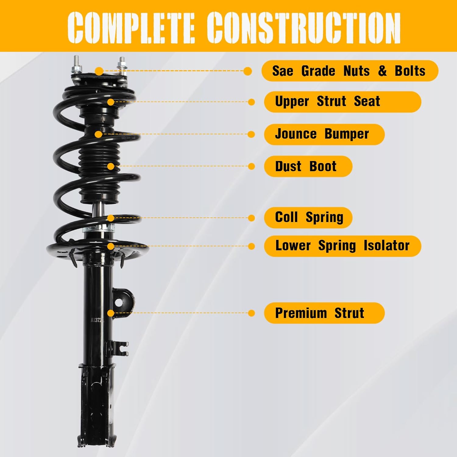 Pair Front Complete Struts Assembly with Coil Spring Compatible with Ford Explorer 2011 2012 2013 AWD Shock Absorbers Kit 272620 272621, Left & Right, 2PCS