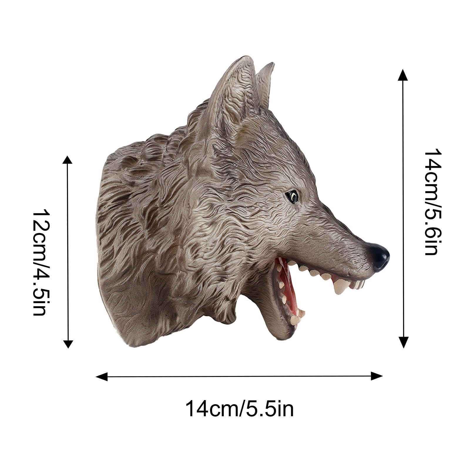 Andux Animal Hand Puppet Realistic Soft Rubber Interactive Role Play Hand Puppet Toys DWSO-01 (Wolf) - Image 2