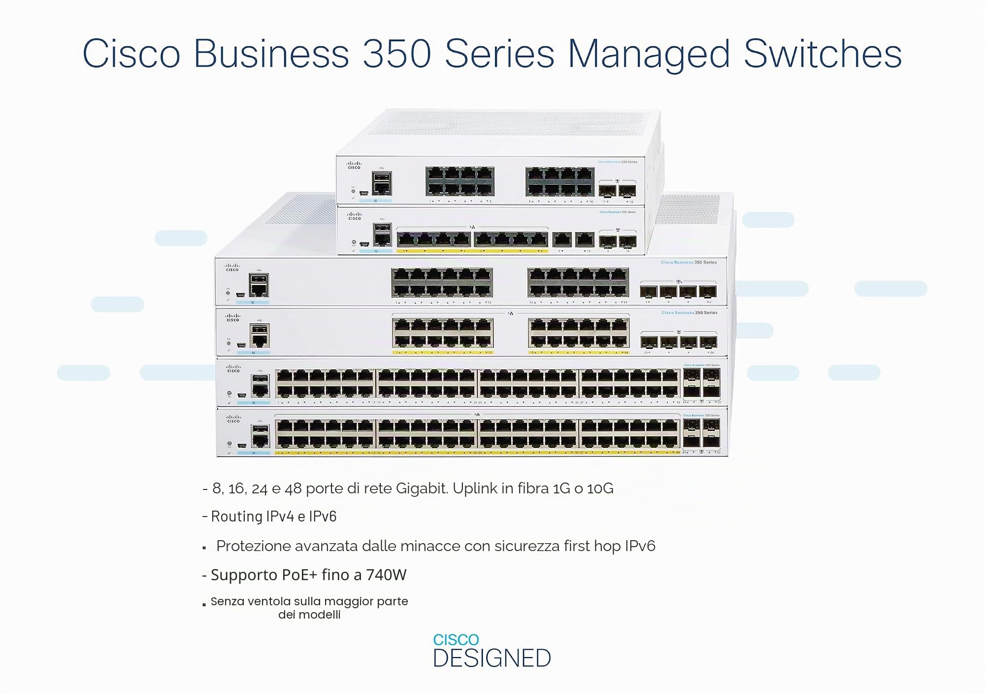 Cisco Business CBS350-24P-4G Managed Switch | 24 porte GE | PoE | 4x1G SFP | Limited Lifetime Protection (CBS350-24P-4G)