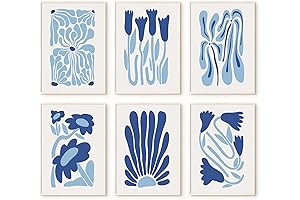 Blue & White Matisse Flower Wall Art
