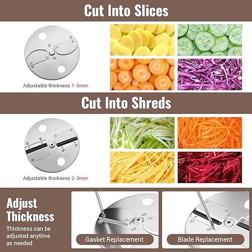 Miniatura 4 de Picador comercial de verduras de 200 W, procesador eléctrico de alimentos para cortar en trozos y triturar, cortador de verduras profesional para